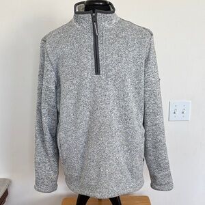 Orvis Gray Sherpa Lined Quarter-Zip Sweater Size XL